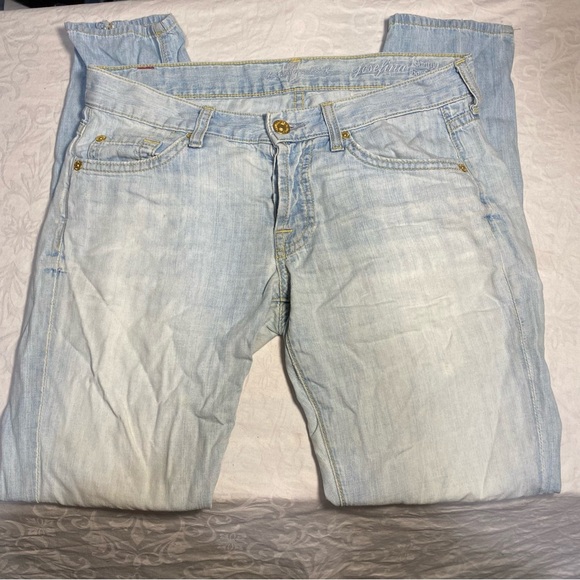 7 for All Mankind Lightweight Jeans LowRise Light Wash Josefina Skinny Boyfriend - Picture 12 of 15